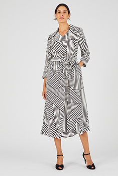 Robe crêpe imprimé graphique
