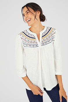 T-shirt ethnique pur coton