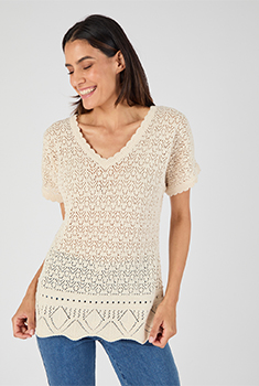Pull en maille pointelle