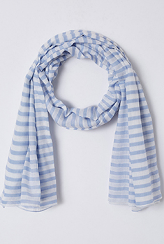 Foulard pur coton rayé