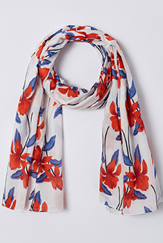 Foulard pur coton imprimé floral