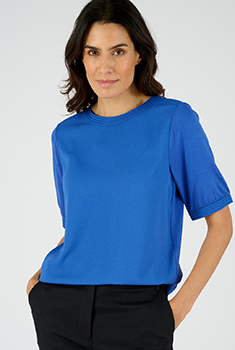T-shirt bi-matière col bateau