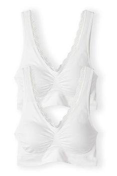 Lot de 2 brassières sans coutures détail dentelle
