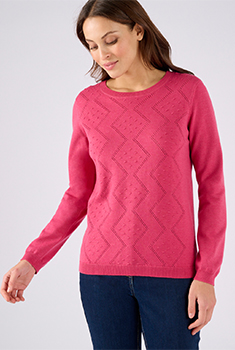 Pull points en relief et jeu d'ajourés
