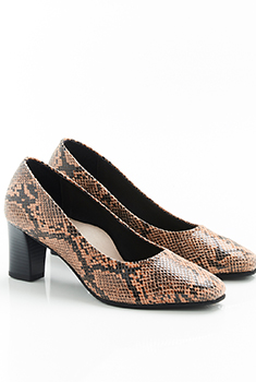 Escarpins cuir vachette fantaisie