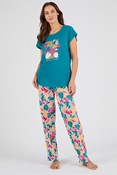Pantalon de pyjama en maille jersey pur coton