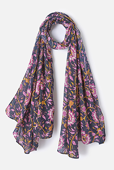 Foulard imprimé à fleurs sergé