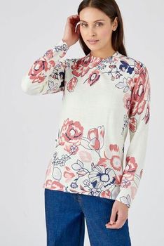Pull imprimé fleurs très doux