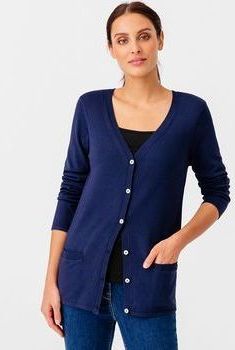 Gilet boutonné maille fine et détails pointelle