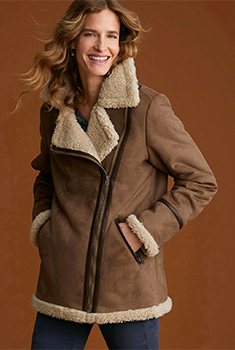 Blouson façon daim esprit aviateur