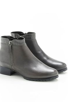 Boots cuir vachette double zip
