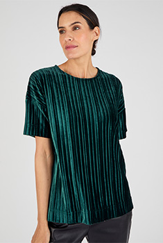 T-shirt en velours plissé satiné