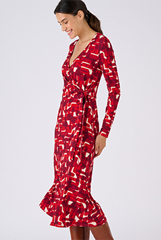 Robe en maille effet cache-coeur fibres viscose
