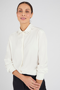 Chemisier col bijoux fantaisie pure viscose