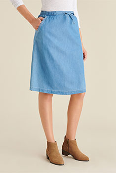 Jupe - Toile chambray, pur coton