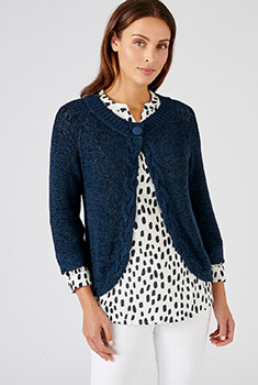 Gilet boléro maille ruban