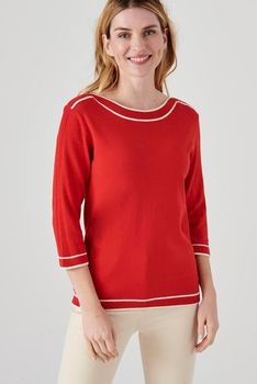 Pull détails côtes pur coton
