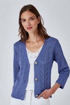 Gilet court maille pointelle