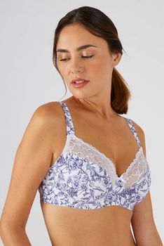 Soutien-gorge à armatures imprimé et dentelle