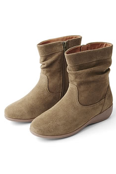 Boots croûte de cuir vachette plissée