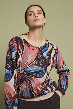 Pull jacquard laine mélangée