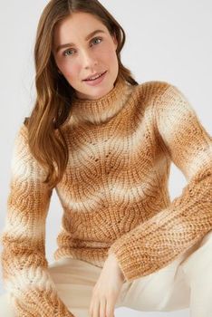 Pull bicolore maille perlée recyclée