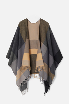 Poncho à carreaux