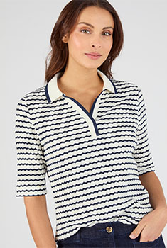 T-shirt maille pointelle, uni ou rayé