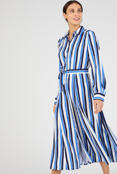 Robe-chemisier rayée