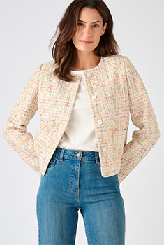 Veste effet tweed fils brillants