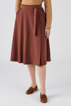 Jupe effet portefeuille en crêpe stretch