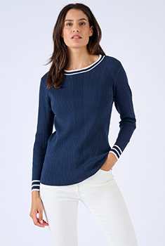 Pull côtes plates fantaisie