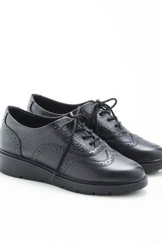 Derbies jeu de matières et perforés cuir vachette