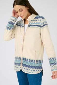 Veste maille polaire à carreaux