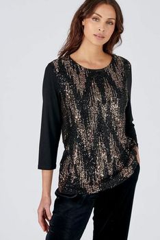 T-shirt manches 3/4 à sequins
