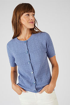 Cardigan maille effet torsadé