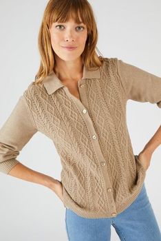 Cardigan jeu de torsades recyclé