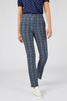 Pantalon enfilable toile stretch imprimée