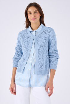 Cardigan ajouré fil ruban