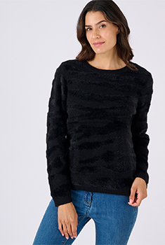 Pull motif zébré maille poilue