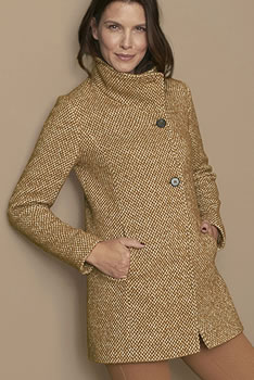 Manteau mélange laine et alpaga reliéfé