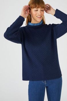 Pull fantaisie Thermolactyl® col volanté effet 2 en 1