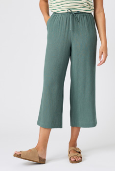 Pantacourt crépon enfilable