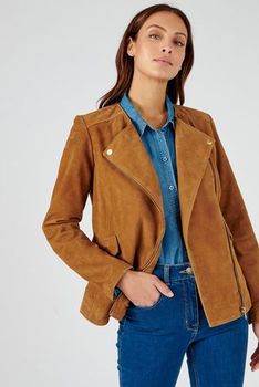 Blouson cuir de chèvre zippé