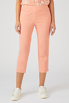 Pantacourt en gabardine de coton stretch