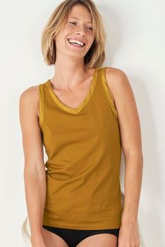 Débardeur biais satin maille jersey pur coton pima