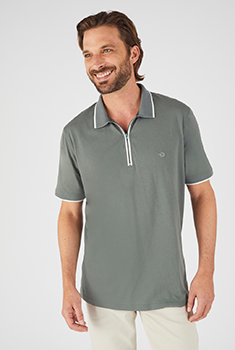 Polo manches courtes à col zippé Climatyl