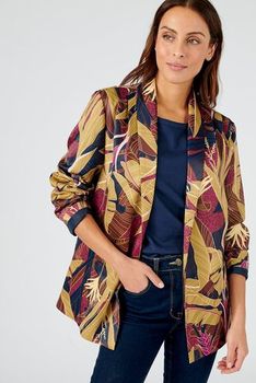 Veste tropicale tissu fluide stretch envers satin