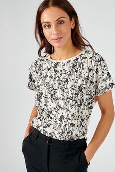 T-shirt bi-matière imprimé devant