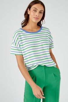T-shirt rayé lin mélangé